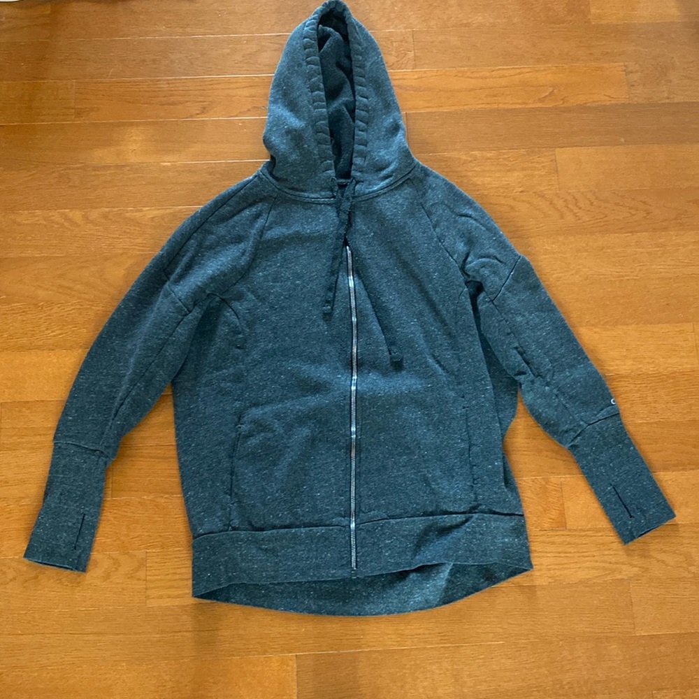 Alo yoga - M Charcoal Heathered fill zip hoodie